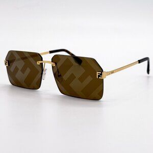 NEW FENDI SUNGLASSES FE40043U 33G GOLD/BROWN MEN EYEWEAR